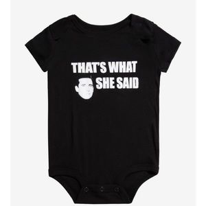 The Office “That’s what she said” Michael Scott Black Onesie Infant Size 12M